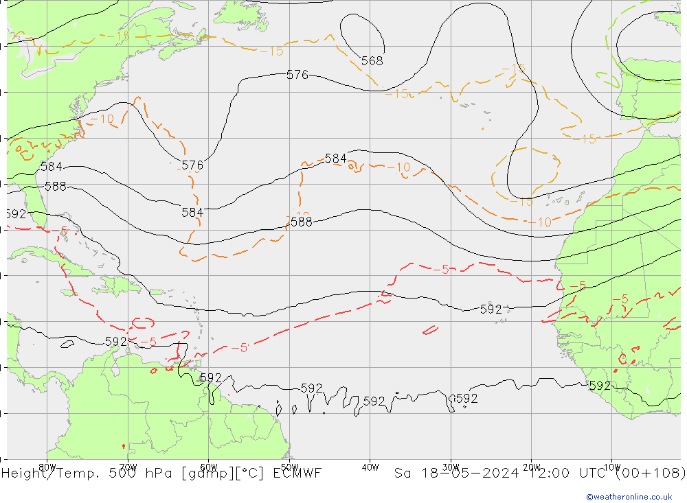 Z500/Rain (+SLP)/Z850 ECMWF Sáb 18.05.2024 12 UTC