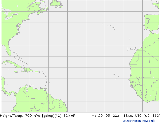 Height/Temp. 700 hPa ECMWF pon. 20.05.2024 18 UTC