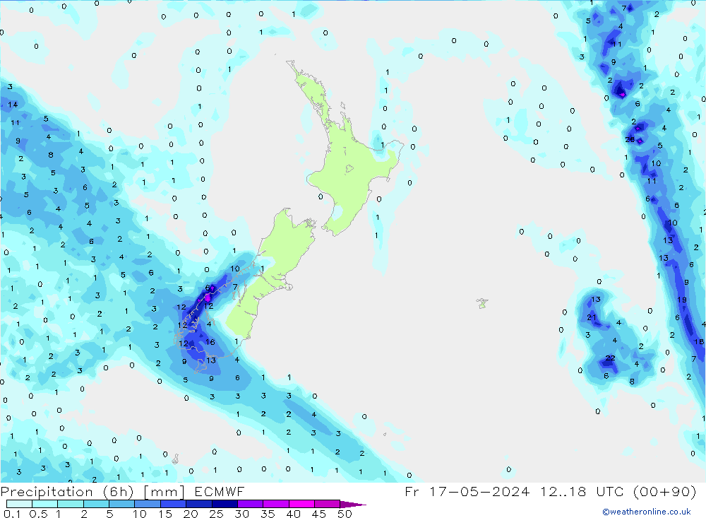 Precipitação (6h) ECMWF Sex 17.05.2024 18 UTC