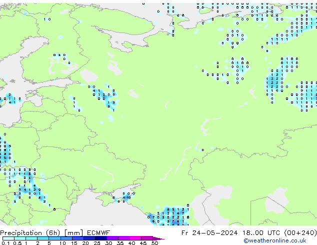 Yağış (6h) ECMWF Cu 24.05.2024 00 UTC