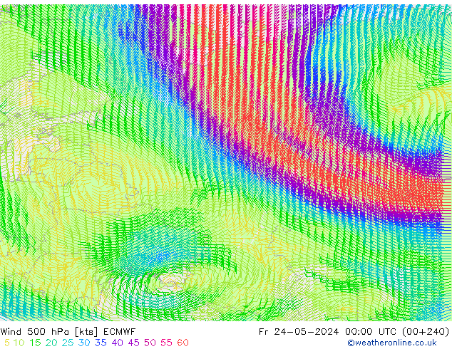 Wind 500 hPa ECMWF vr 24.05.2024 00 UTC