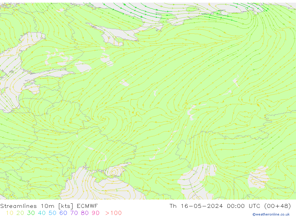 Rüzgar 10m ECMWF Per 16.05.2024 00 UTC