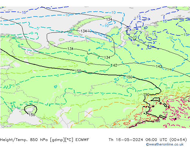 Z500/Rain (+SLP)/Z850 ECMWF  16.05.2024 06 UTC