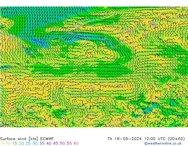 Surface wind ECMWF Th 16.05.2024 12 UTC