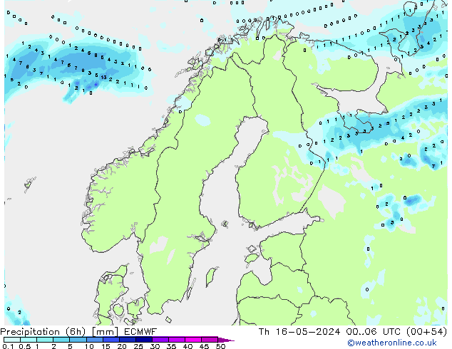 Z500/Rain (+SLP)/Z850 ECMWF gio 16.05.2024 06 UTC