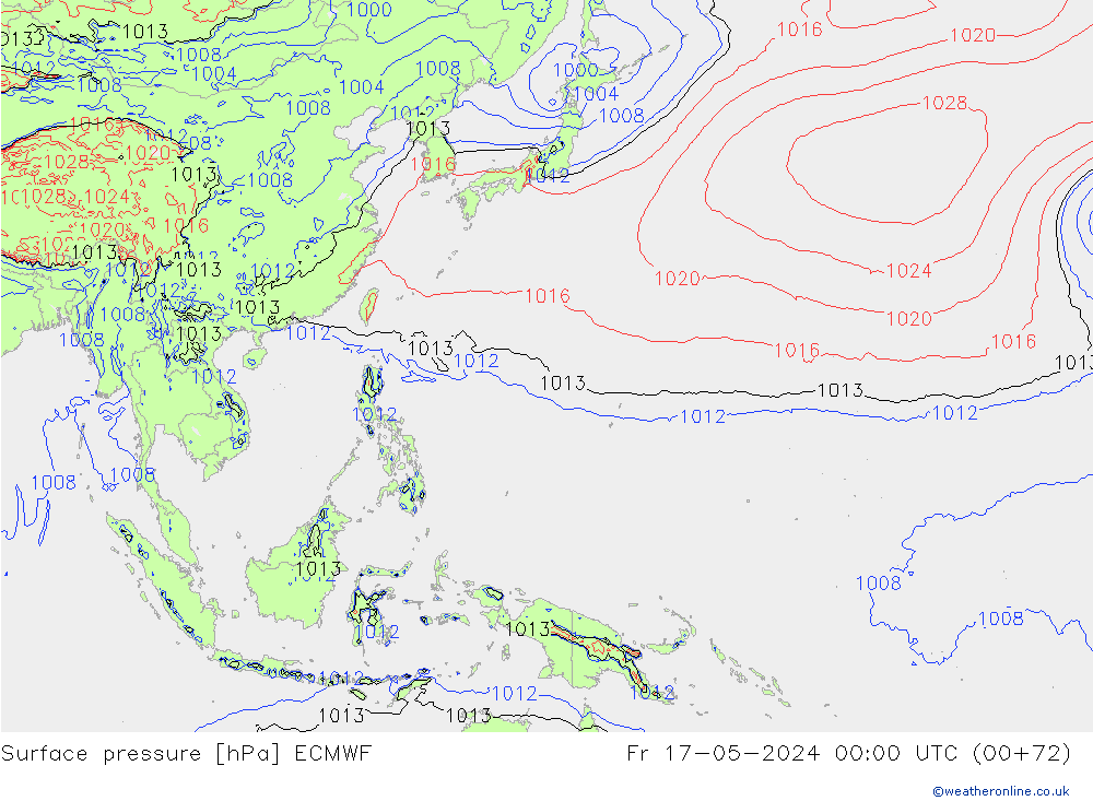 pression de l'air ECMWF ven 17.05.2024 00 UTC