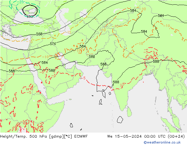 Z500/Rain (+SLP)/Z850 ECMWF  15.05.2024 00 UTC