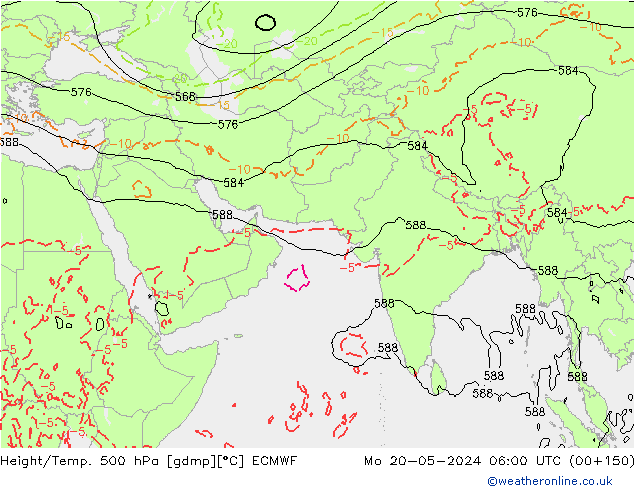 Z500/Rain (+SLP)/Z850 ECMWF lun 20.05.2024 06 UTC