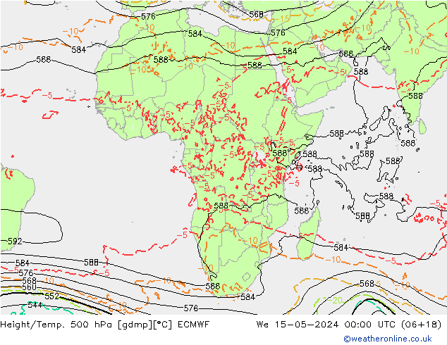 Height/Temp. 500 hPa ECMWF St 15.05.2024 00 UTC