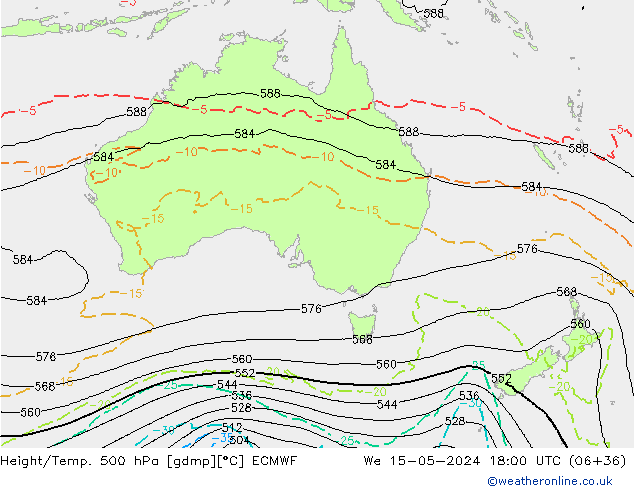 Z500/Rain (+SLP)/Z850 ECMWF  15.05.2024 18 UTC