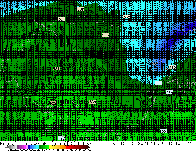 Z500/Rain (+SLP)/Z850 ECMWF 星期三 15.05.2024 06 UTC