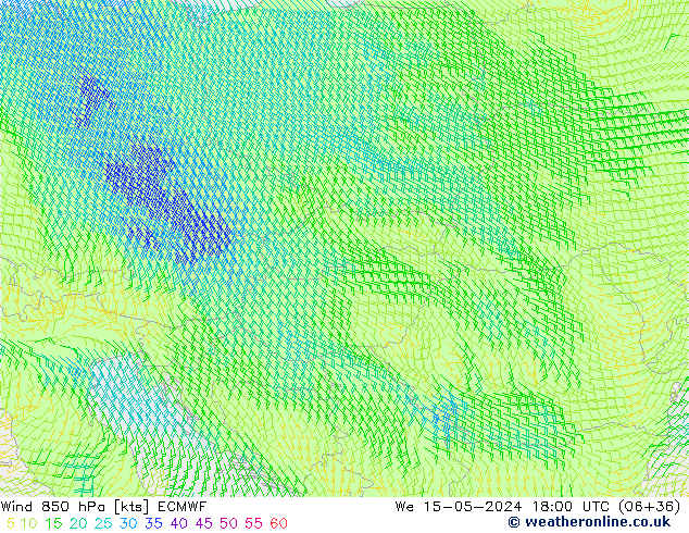 Wind 850 hPa ECMWF wo 15.05.2024 18 UTC
