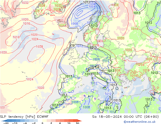 tendencja ECMWF so. 18.05.2024 00 UTC