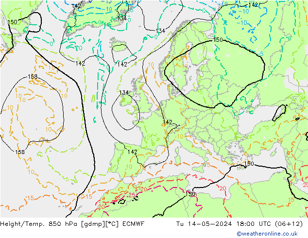 Z500/Rain (+SLP)/Z850 ECMWF Di 14.05.2024 18 UTC