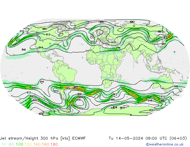 Jet Akımları ECMWF Sa 14.05.2024 09 UTC