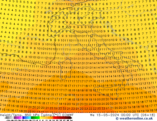 Z500/Rain (+SLP)/Z850 ECMWF We 15.05.2024 00 UTC