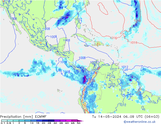 Precipitazione ECMWF mar 14.05.2024 09 UTC