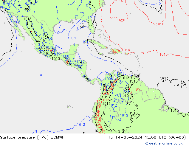 Pressione al suolo ECMWF mar 14.05.2024 12 UTC
