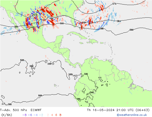 T-Adv. 500 hPa ECMWF do 16.05.2024 21 UTC