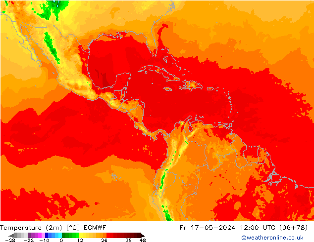 Temperature (2m) ECMWF Fr 17.05.2024 12 UTC