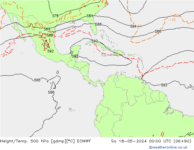 Z500/Rain (+SLP)/Z850 ECMWF so. 18.05.2024 00 UTC