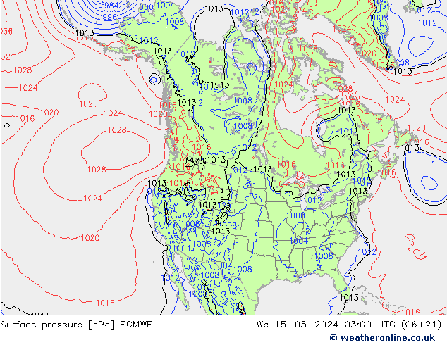 地面气压 ECMWF 星期三 15.05.2024 03 UTC