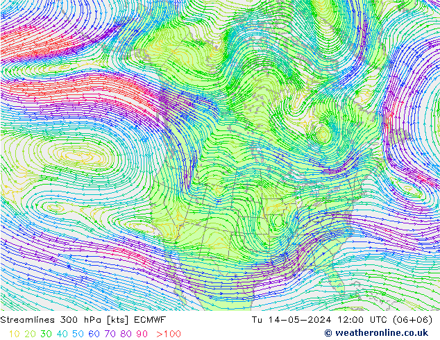 Rüzgar 300 hPa ECMWF Sa 14.05.2024 12 UTC