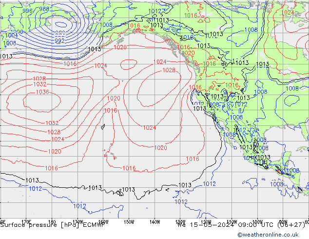 Yer basıncı ECMWF Çar 15.05.2024 09 UTC