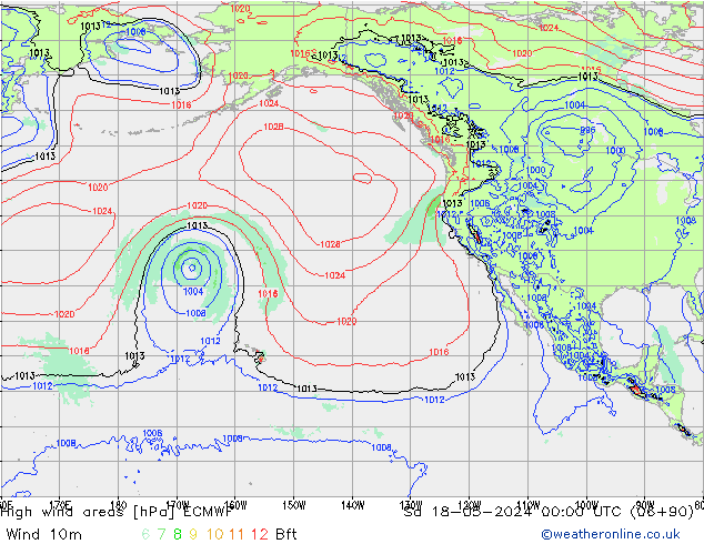 High wind areas ECMWF  18.05.2024 00 UTC