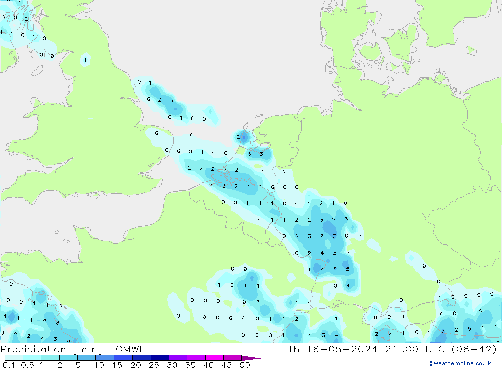 Precipitation ECMWF Th 16.05.2024 00 UTC
