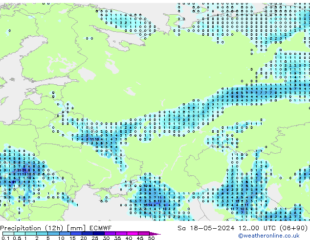 Yağış (12h) ECMWF Cts 18.05.2024 00 UTC