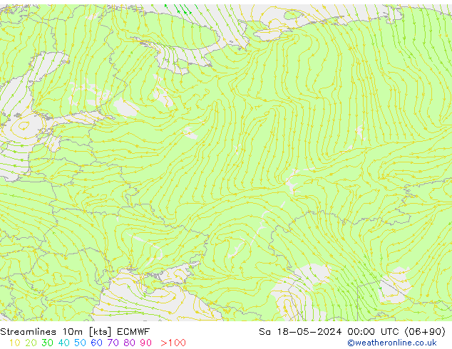 Rüzgar 10m ECMWF Cts 18.05.2024 00 UTC