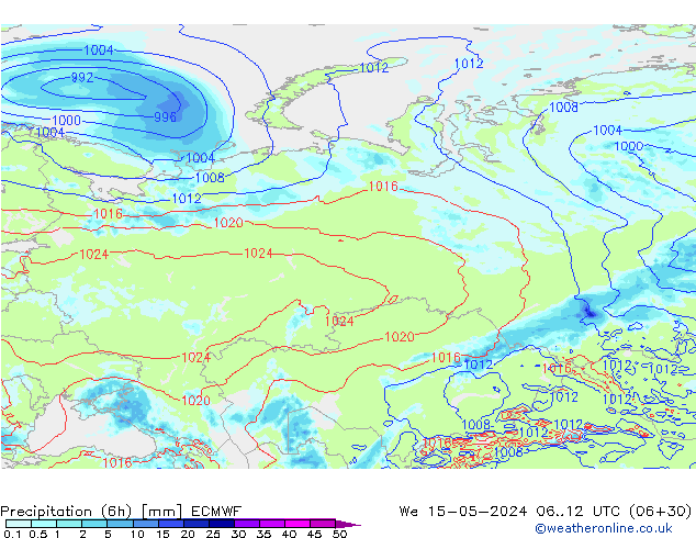 Z500/Regen(+SLP)/Z850 ECMWF wo 15.05.2024 12 UTC
