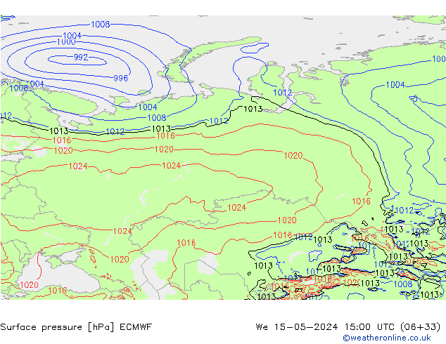 приземное давление ECMWF ср 15.05.2024 15 UTC