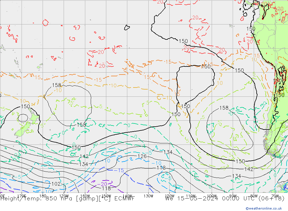Z500/Rain (+SLP)/Z850 ECMWF mer 15.05.2024 00 UTC