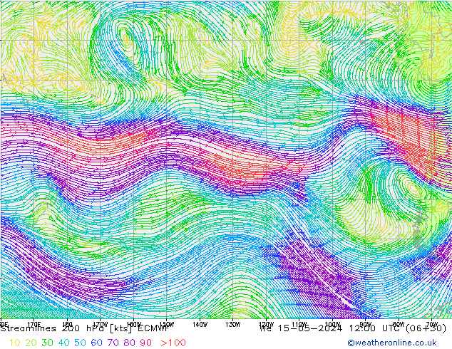ветер 200 гПа ECMWF ср 15.05.2024 12 UTC