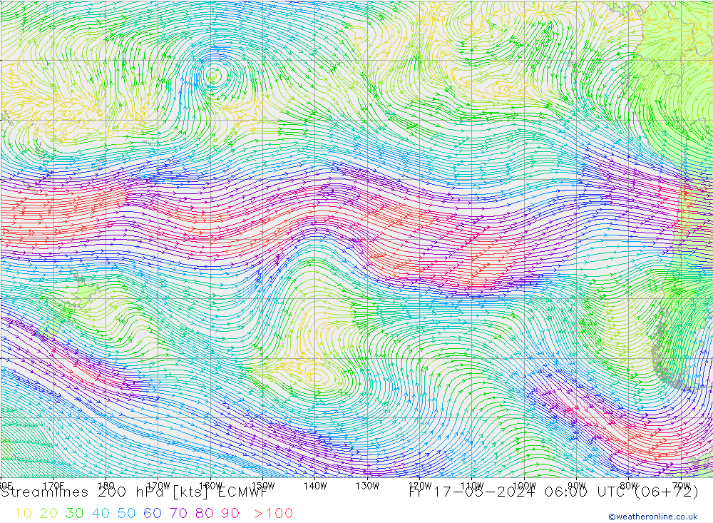 Ligne de courant 200 hPa ECMWF ven 17.05.2024 06 UTC
