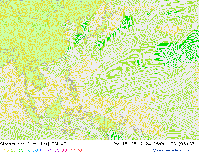 ветер 10m ECMWF ср 15.05.2024 15 UTC