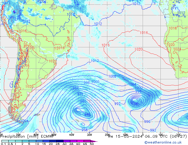 Precipitazione ECMWF mer 15.05.2024 09 UTC