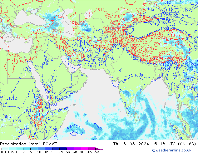 Precipitation ECMWF Th 16.05.2024 18 UTC