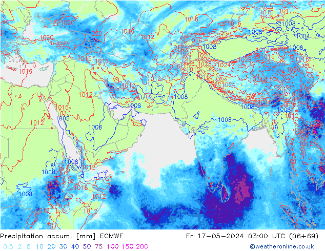 Precipitation accum. ECMWF Fr 17.05.2024 03 UTC