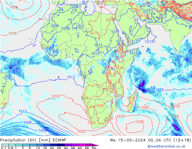 Z500/Rain (+SLP)/Z850 ECMWF St 15.05.2024 06 UTC