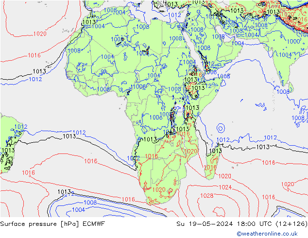 pression de l'air ECMWF dim 19.05.2024 18 UTC