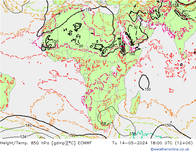 Z500/Rain (+SLP)/Z850 ECMWF Tu 14.05.2024 18 UTC