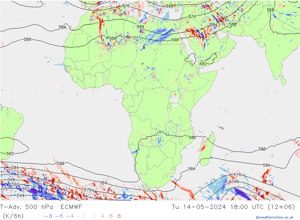 T-Adv. 500 hPa ECMWF mar 14.05.2024 18 UTC