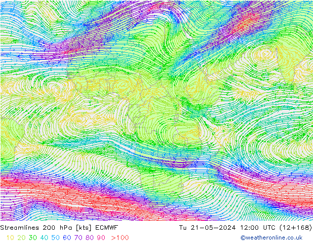 Rüzgar 200 hPa ECMWF Sa 21.05.2024 12 UTC