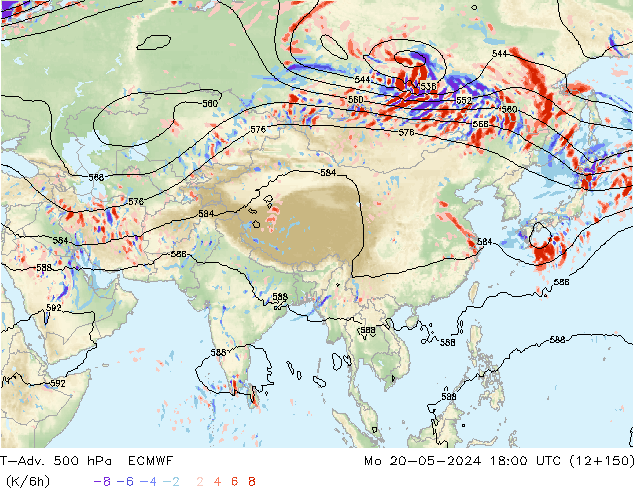 T-Adv. 500 hPa ECMWF Mo 20.05.2024 18 UTC