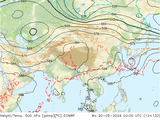 Z500/Rain (+SLP)/Z850 ECMWF Mo 20.05.2024 00 UTC