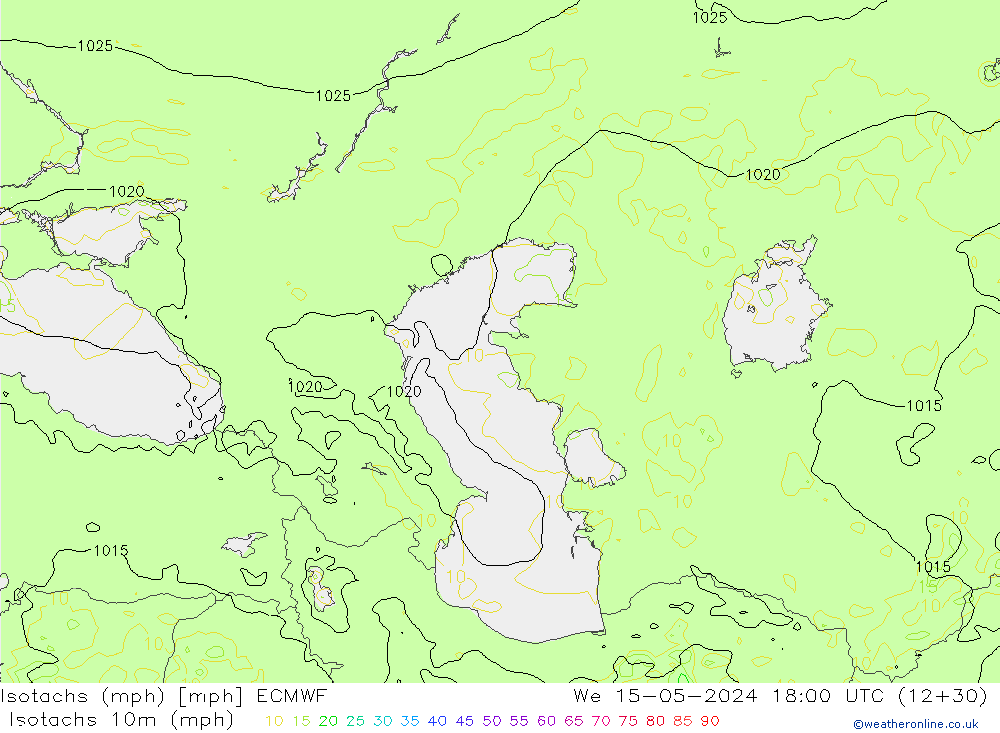 Isotachs (mph) ECMWF St 15.05.2024 18 UTC