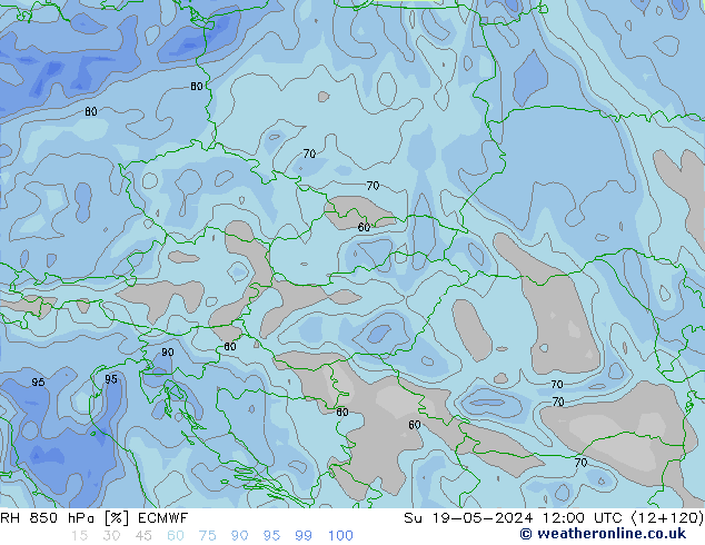 RV 850 hPa ECMWF zo 19.05.2024 12 UTC